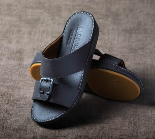 Handcrafted Italian luxury leather sandal (Dark Gray)