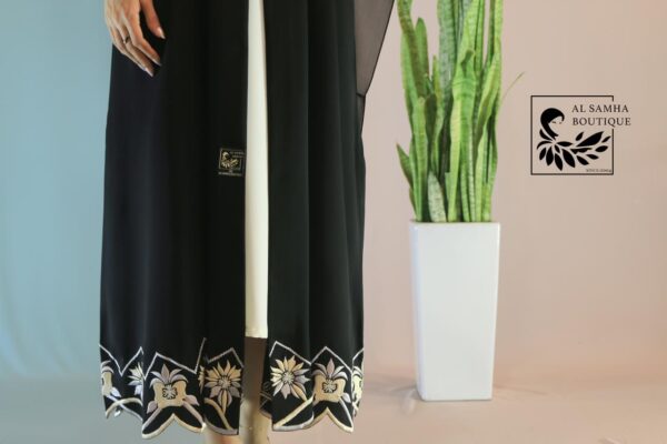 Cool black Abaya with Shaila - Image 3