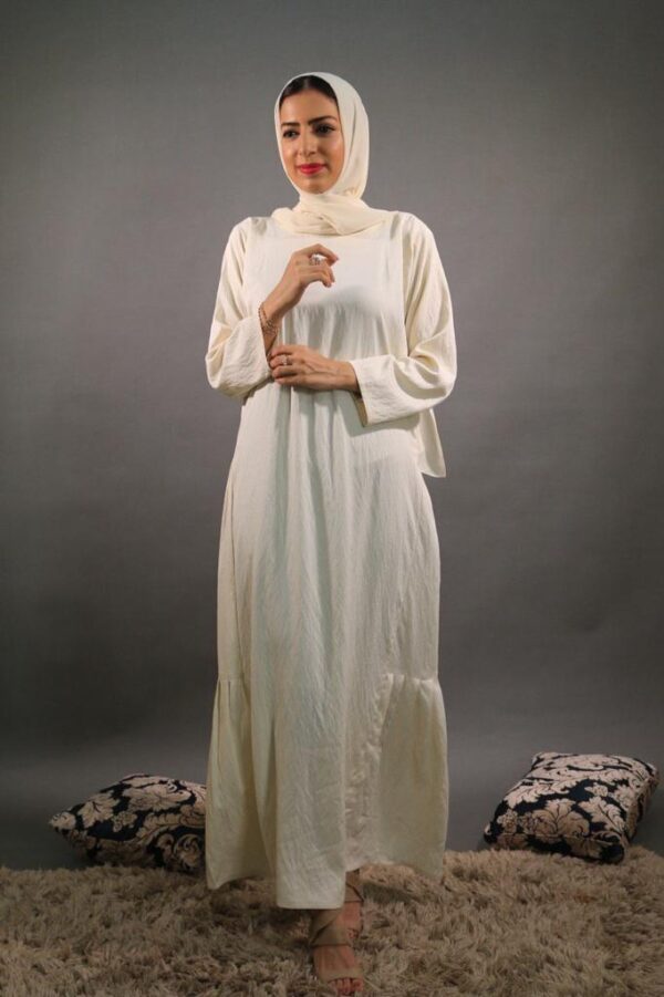 Dariz Abaya Cream (Plain) - Image 3