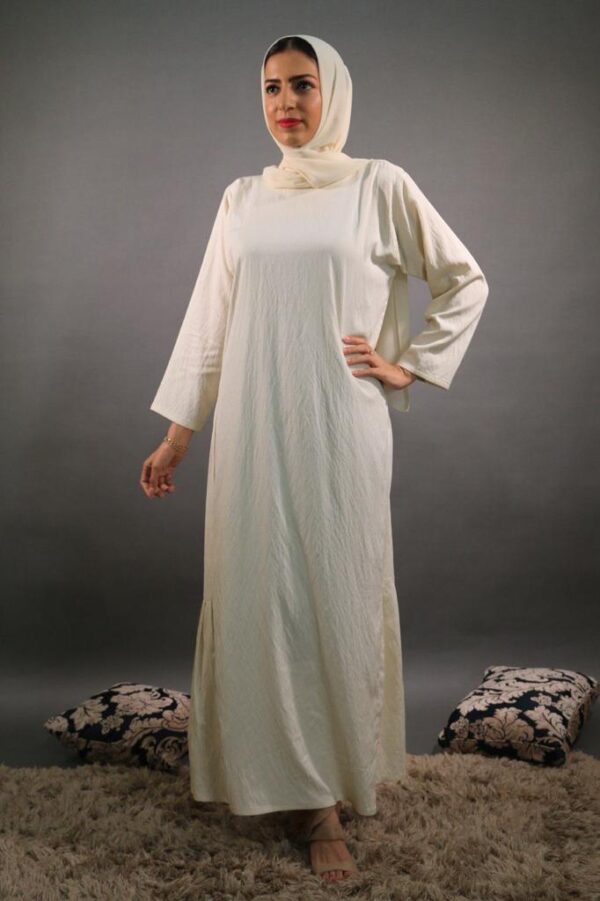 Dariz Abaya Cream (Plain) - Image 4