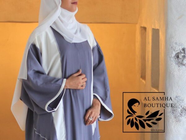 New style Abaya with Shaila (Gray) - Image 3