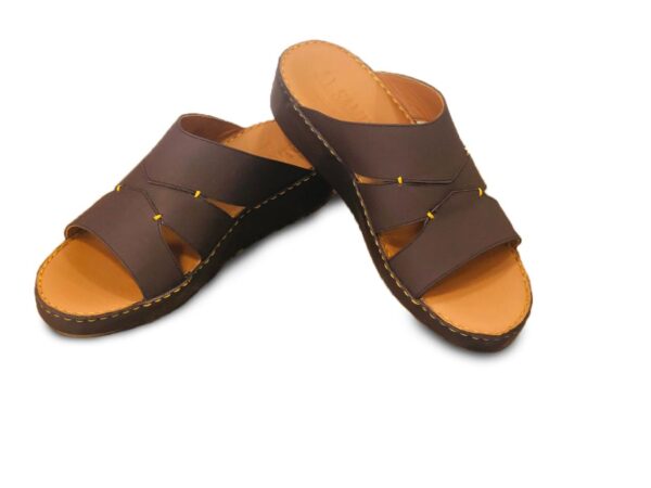 Handcrafted Italian luxury leather sandal (Brown)