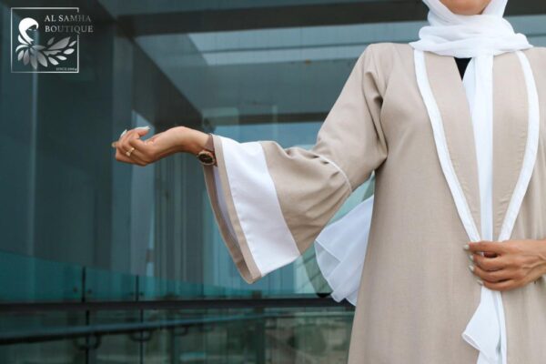 New style Abaya with Shaila (Beige) - Image 3